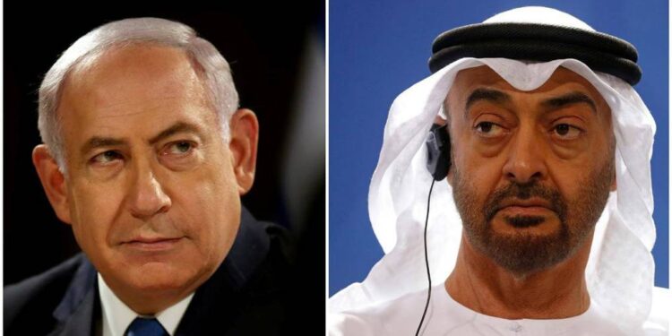 Netanyahu y Mohammed bin Zayed al-Nahyan