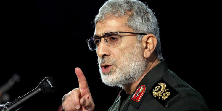 El comandante de la Fuerza Quds de Irán, Esmail Ghaani