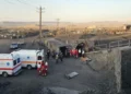 Ambulancias en mina de carbón en Tabas, Irán